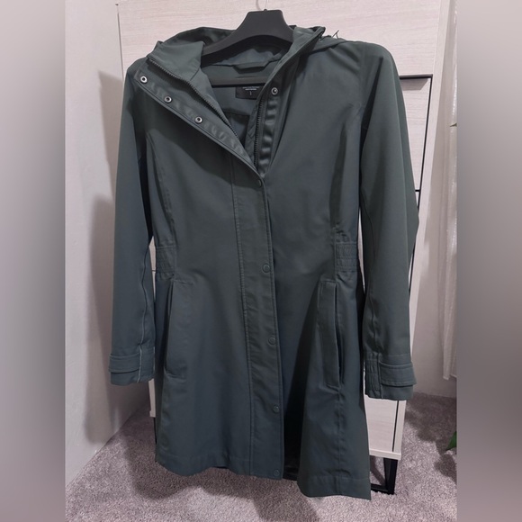 Athleta Rainout Sutra Bali Green Long Trench - Picture 8 of 9